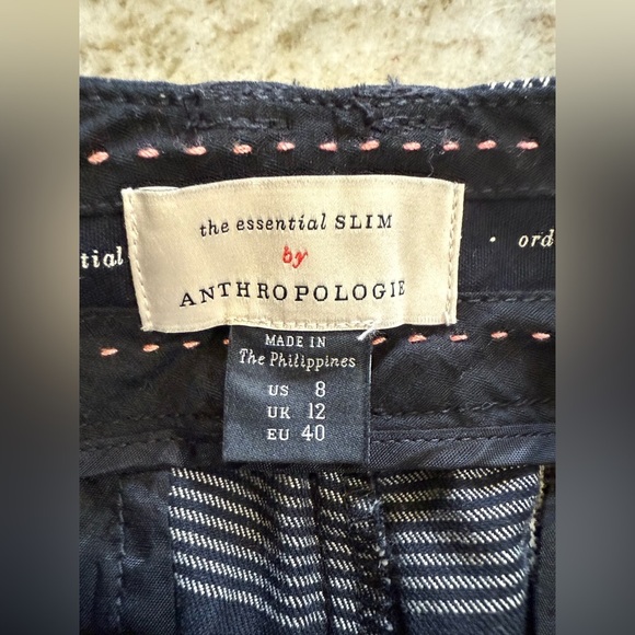 Essential Slim by Anthropologie Women’s Dark Checkered Plaid Trousers - Size 8 - Picture 6 of 9